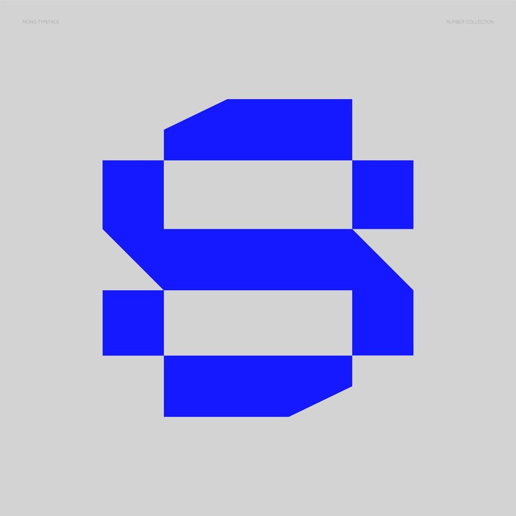 Vector mono typeface number 01