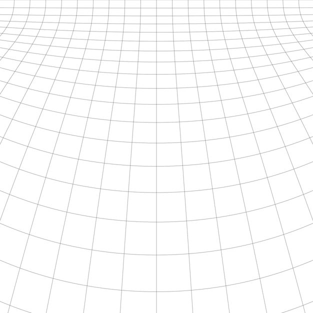 Monochrome Abstract Square Distorted Three Dimensional Grid