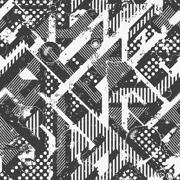 Monochrome grunge seamless pattern eps 10 vector file