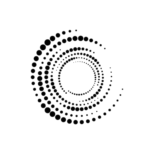Monochrome panel circular border half tone frame