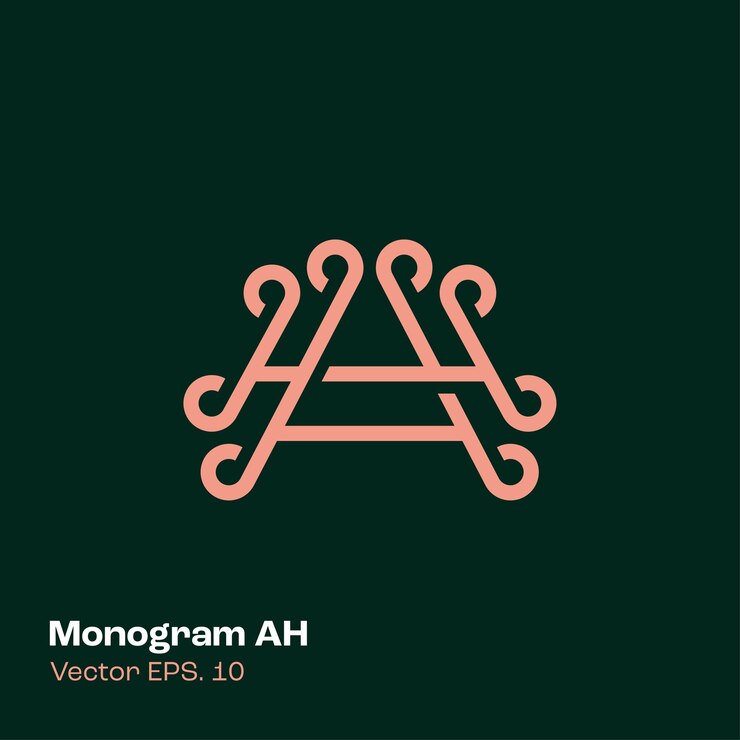 Vector monogram ah logo