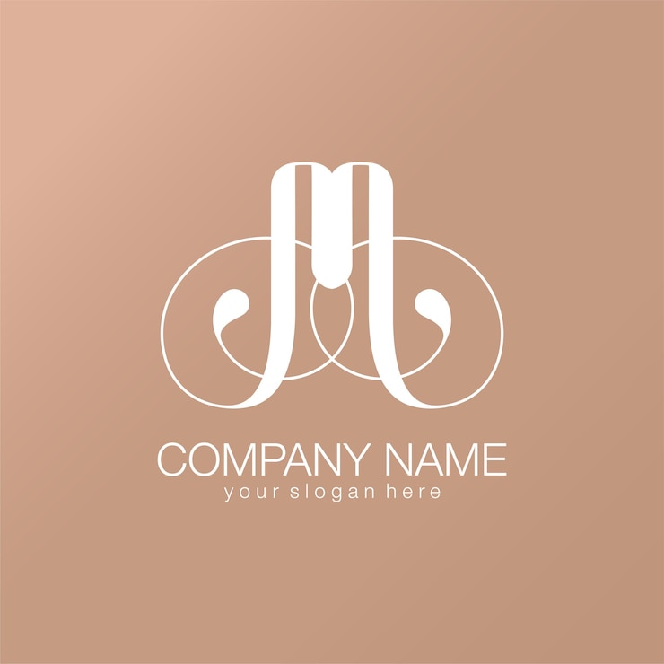Vector monogram huruf m logo m mewah elegan gaya kaligrafi identitas perusahaan dan desain vektor logo pribadi