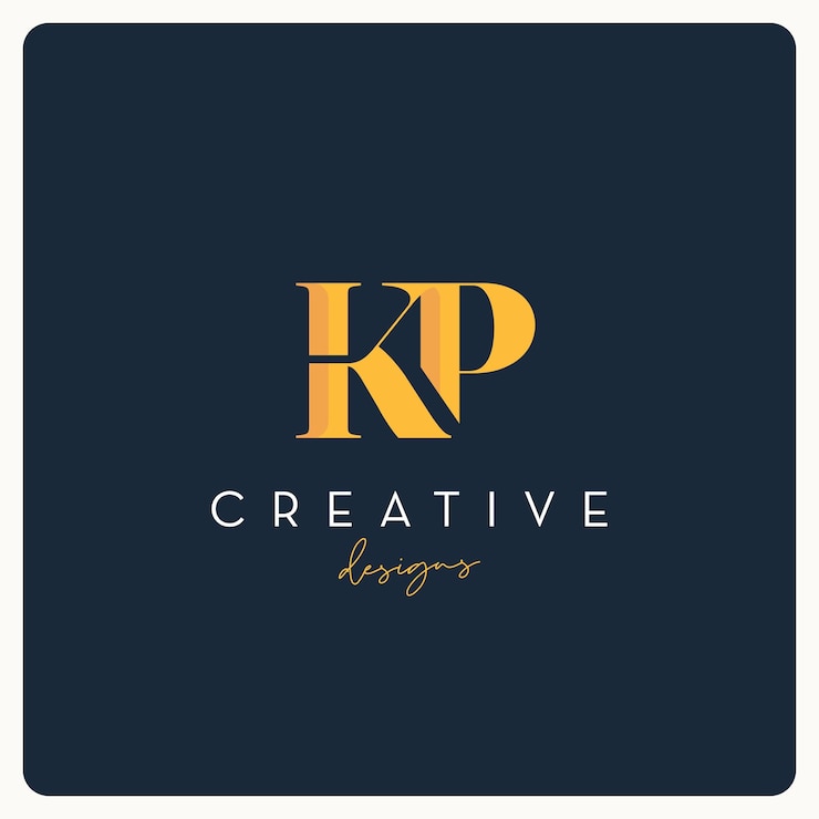 Vector monogram kp logo design, creative letter logo for business and company