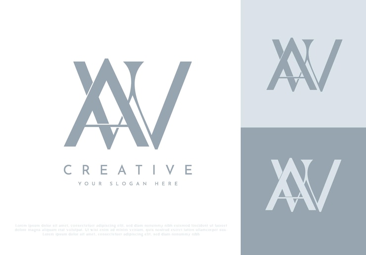 Vector monogram letter aw elegant logo