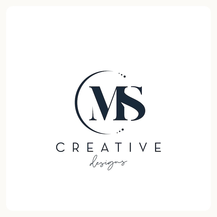 Vector monogram ms logo design, creative letter logo for business and company.