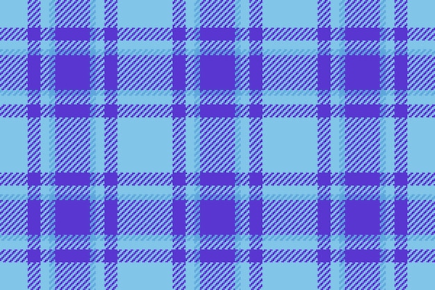 Mosaic vector check plaid tee seamless texture fabric Indoor background textile tartan pattern in cyan and indigo colors