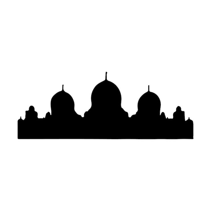 mosque silhouette on clear background eid ramadan mubarak ramazan