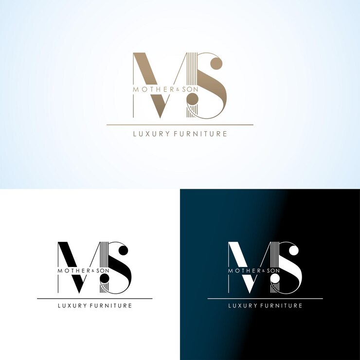 Vector mother and son luxury furniture logo, luxury logo design, logo design