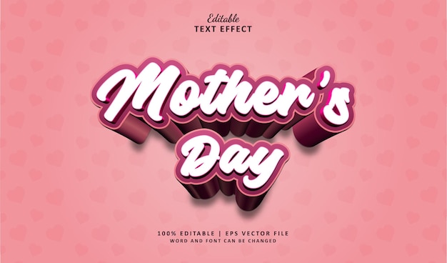 mothers day editable text effect 3d style