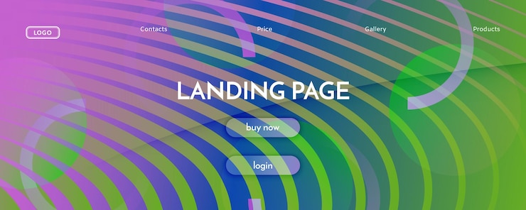Vector motion background with wave lines landing page template