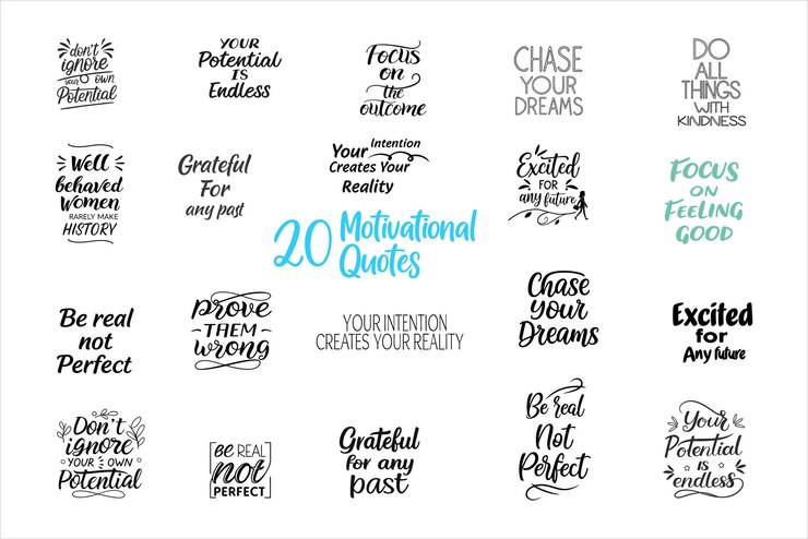 Vector motivational and inspirational typography vector set
