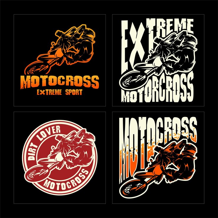 Motocross logo insiration emblem design collection