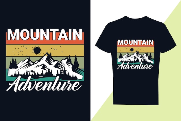 Mountain adventure, simple T Shirt Design