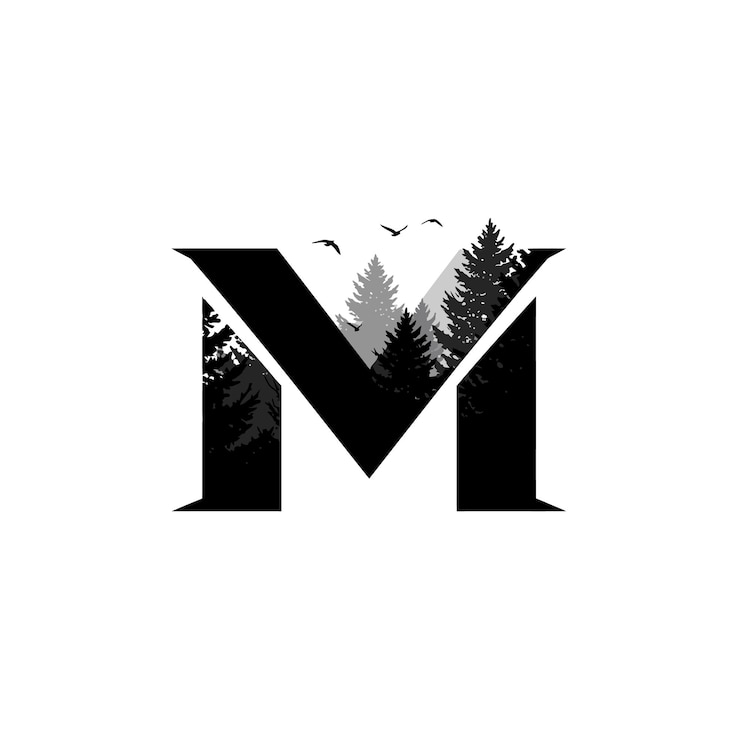 Vector mountain letter m logo