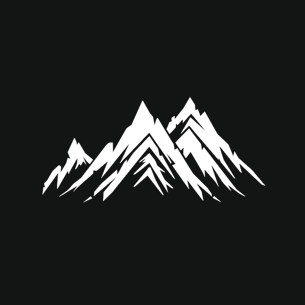 mountain peaks silhouettes isolated rocky mountain icon mountain rock hill peak logos vector