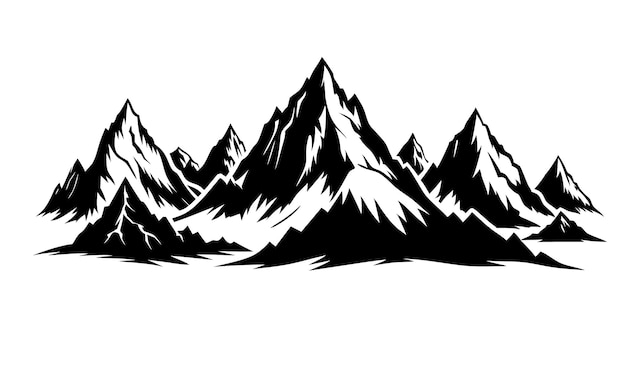 Mountain Range Silhouette Vector Illustration