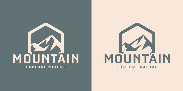 mountain silhouette vintage logo design