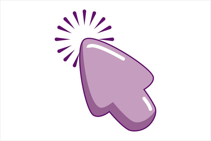 Vector mouse arrow flat sticker design