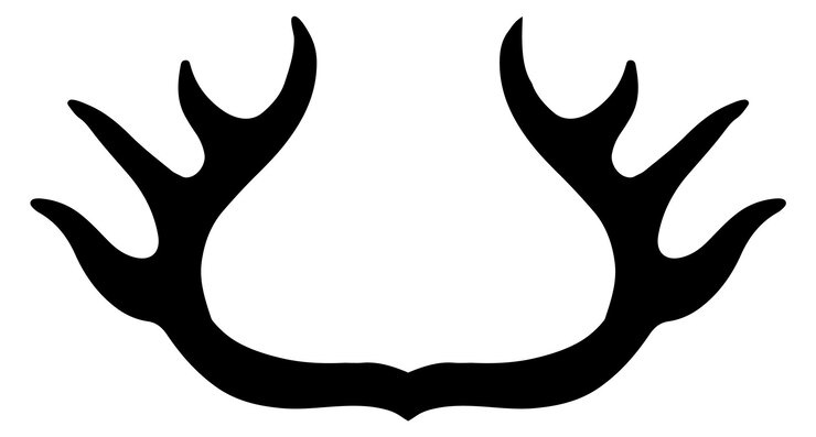 Vector mouse horns black silhouette wild elk logo