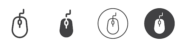 Mouse icon Simple outline vector logo