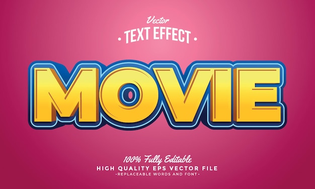 movie editable text effect font style