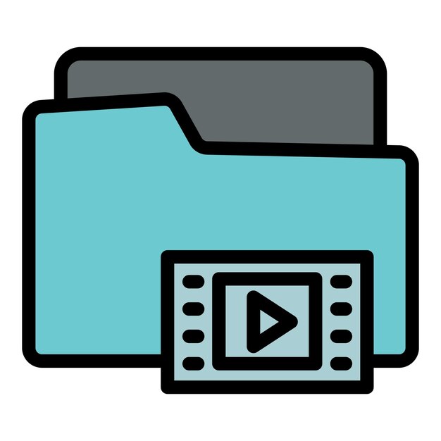 Movie file icon Outline Movie file vector icon for web design isolated on white background