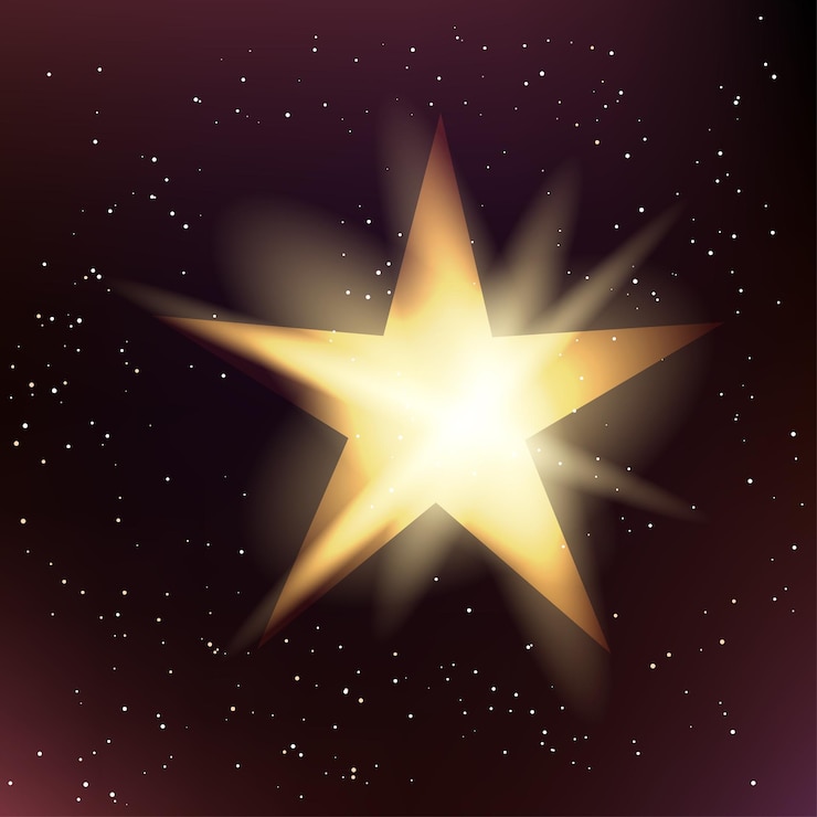Vector movie star shine and rise up to glory