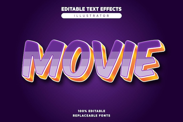 Movie text effect editable