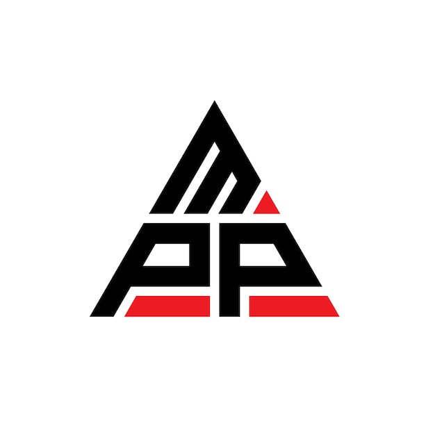 MPP triangle letter logo design with triangle shape MPP triangle logo design monogram MPP triangle vector logo template with red color MPP triangular logo Simple Elegant and Luxurious Logo