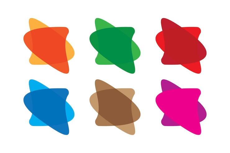 Vector multi color ribbon shape clip art design sign