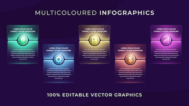 Multicoloured Ui Ux Rectangle Infographic Placeholder