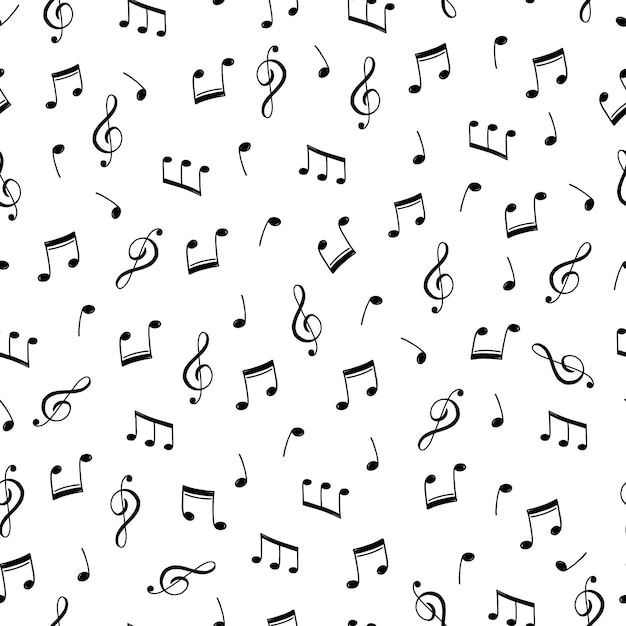 Music note doodle drawn pattern