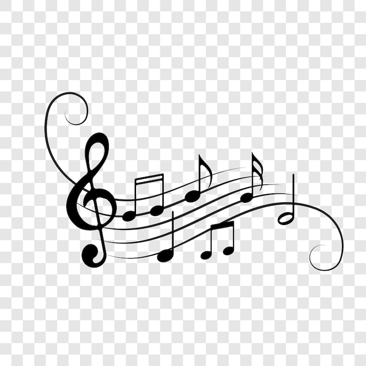 Vector music notes staff icons vector background