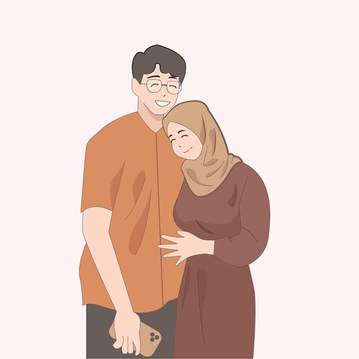 Vector muslim couple vector