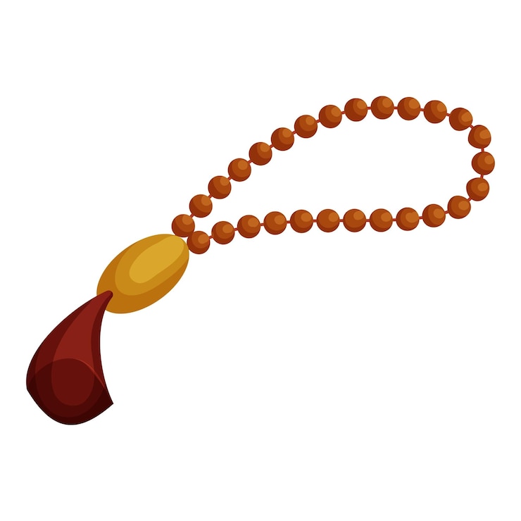 Vector muslim prayer beads icon in cartoon style isolated on white background vector illustration