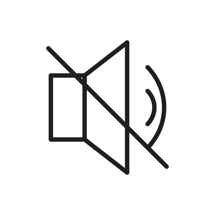 Mute sound icon Simple thin outline