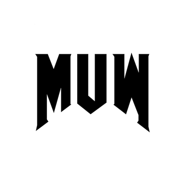 MUW letter logo design for technology company MUW logo design black and white color combination MUW logo MUW vector MUW design MUW icon MUW alphabet MUW typography logo design