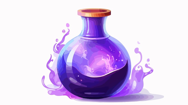 Vector mystical purple elixir vector illustration