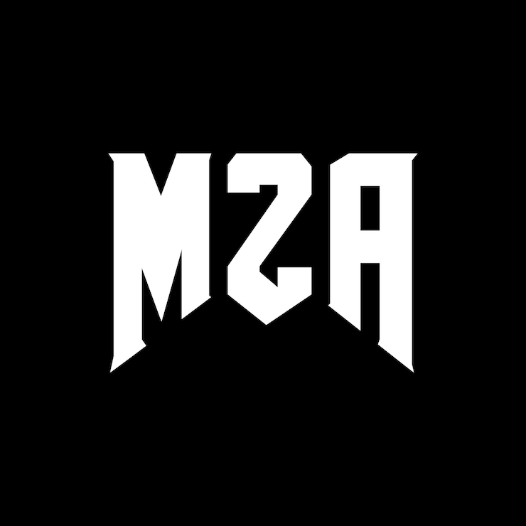 Vector mza letter logo design for technology company mza logo design black and white color combination mza logo mza vector mza design mza icon mza alphabet mza typography logo design