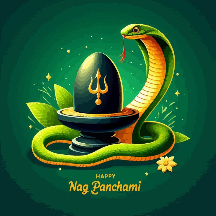 Vector nag panchami background illustration of indian festival celebration