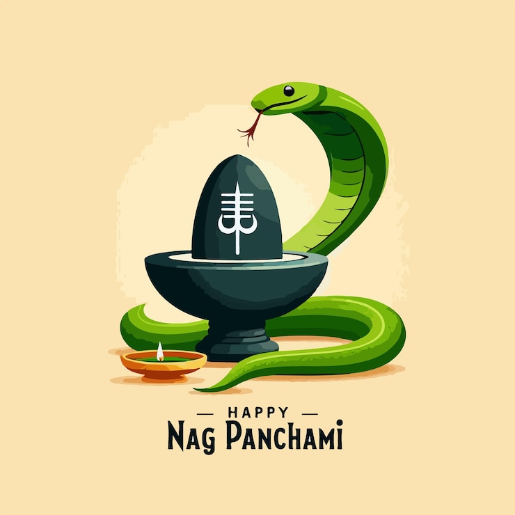 Vector nag panchami background illustration of indian festival celebration