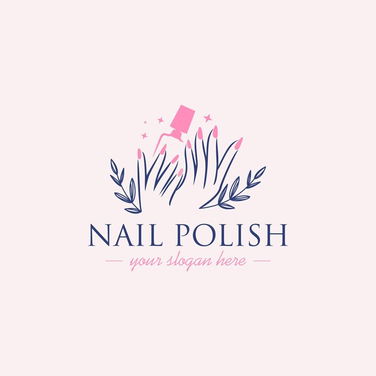 Nail beauty logo design with creative concept idea