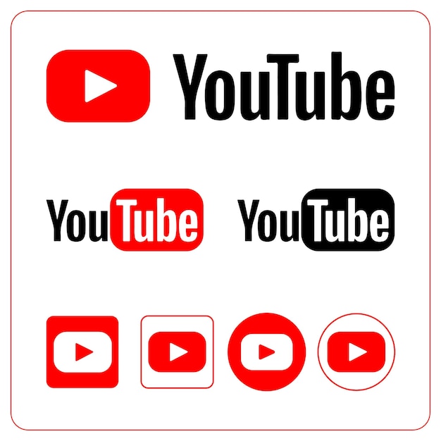 Nama Logo Teks Youtube Jenis Templat Transparan Terisolasi