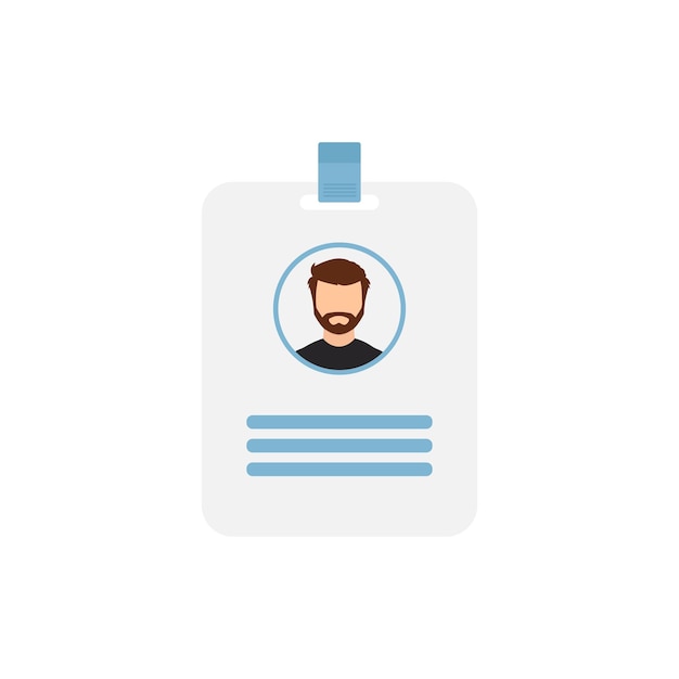 name badge flat illustration on white background vector graphic