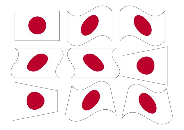 National flag Japan illustration design