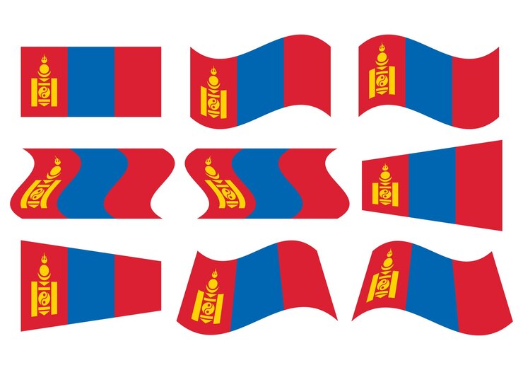 National flag Mongolia illustration design
