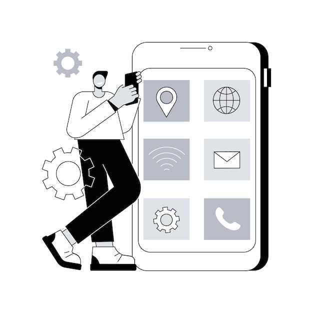 Native mobile app abstract concept vector illustration