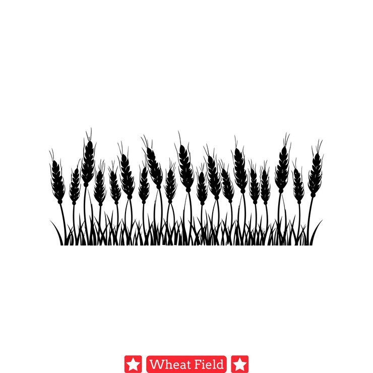 Vector natural beauty enchanting wheat field graphics for artistic endeavors