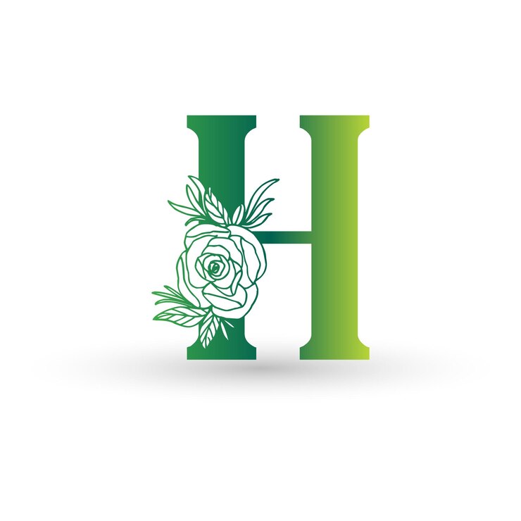 Natural letter H logo gradient style design template for branding corporate identity