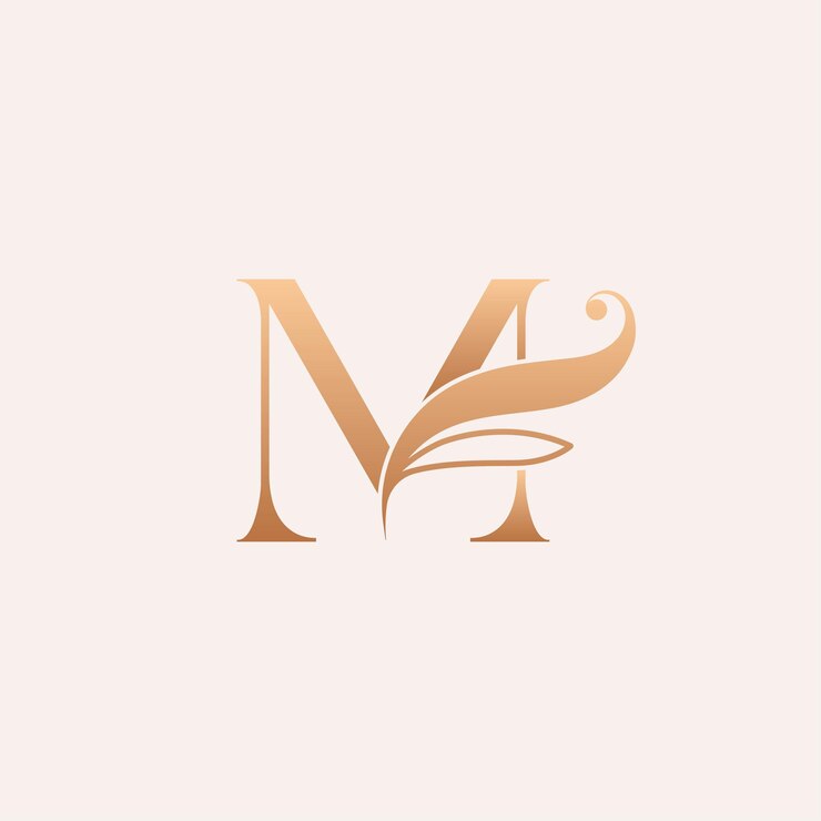 Vector natural massage beauty logo template letter m
